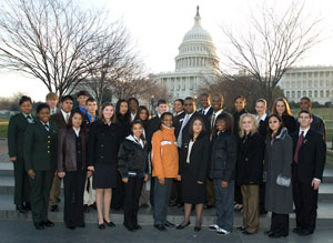 Job Shadow students on Capitol Hill